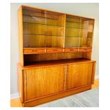 Mid Century Modern Danish Teak Credenza and Hutch by Kibaek Møbelfabrik