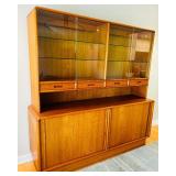 Mid Century Modern Danish Teak Credenza and Hutch by Kibaek Møbelfabrik