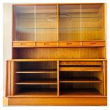 Mid Century Modern Danish Teak Credenza and Hutch by Kibaek Møbelfabrik