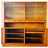 Mid Century Modern Danish Teak Credenza and Hutch by Kibaek Møbelfabrik
