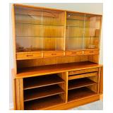 Mid Century Modern Danish Teak Credenza and Hutch by Kibaek Møbelfabrik