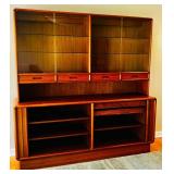 Mid Century Modern Danish Teak Credenza and Hutch by Kibaek Møbelfabrik