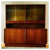 Mid Century Modern Danish Teak Credenza and Hutch by Kibaek Møbelfabrik