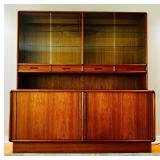 Mid Century Modern Danish Teak Credenza and Hutch by Kibaek Møbelfabrik