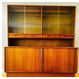 Mid Century Modern Danish Teak Credenza and Hutch by Kibaek Møbelfabrik