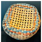 Vintage Beautiful Color Two Woven Baskets and Trinket Box