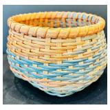 Vintage Beautiful Color Two Woven Baskets and Trinket Box