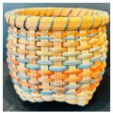 Vintage Beautiful Color Two Woven Baskets and Trinket Box