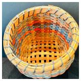 Vintage Beautiful Color Two Woven Baskets and Trinket Box