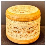 Vintage Beautiful Color Two Woven Baskets and Trinket Box