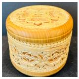 Vintage Beautiful Color Two Woven Baskets and Trinket Box