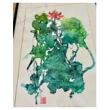 Original Lotus Painting by Betty Johnson