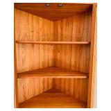 Mid Century Modern Danish Corner Shelf with Glass Doors
