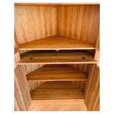 Mid Century Modern Danish Corner Shelf with Glass Doors