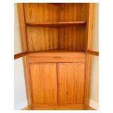 Mid Century Modern Danish Corner Shelf with Glass Doors