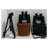 Vintage Binoculars and Tripod