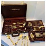 Vintage Bestecke SBS Solingen 24k Gold Plated Flatware Set