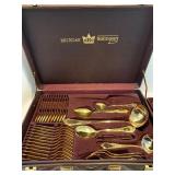 Vintage Bestecke SBS Solingen 24k Gold Plated Flatware Set