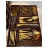 Vintage Bestecke SBS Solingen 24k Gold Plated Flatware Set