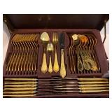 Vintage Bestecke SBS Solingen 24k Gold Plated Flatware Set