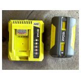 Ryobi RY40002 Expand It Trimmer and Ryobi RY40403 Blower with One Battery and One Charger