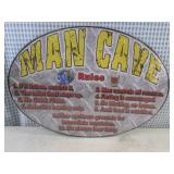 (FS) Man Cave Rules Metal Sign 16 3...