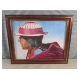 (D-1) Framed Canvas Painting 21 1/8...