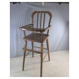 (A-2T) Vintage Wood Doll Highchair ...