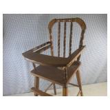 (A-2T) Vintage Wood Doll Highchair ...