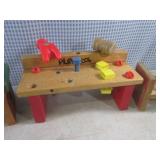 (F-0) Vintage Wood Play Work Benche...