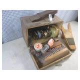 (A-1) Vintage Shoe Shine Chest and ...