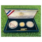 Gold $5, Silver $1 and Half Dollar - Columbus Quincentenary Proof Coins