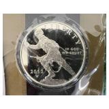 2012 Infantry Soldier Proof Silver Dollar - 26.73 grams 90% Silver