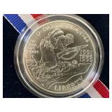 WW2 50th Anniversary Uncirculated Silver Dollar - 26.73 grams 90% Silver