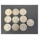 10 Franklin Half Dollars