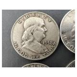 10 Franklin Half Dollars