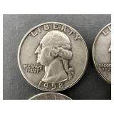 10 Silver Washington Quarters