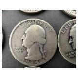 10 Silver Washington Quarters