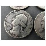 10 Silver Washington Quarters
