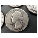 10 Silver Washington Quarters