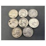 8 Silver Washington Quarters