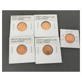 5 2009 Lincoln Log Cabin Pennies
