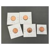 5 2009 Lincoln Log Cabin Pennies