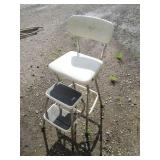 Vintage Cosco metal framed stool wi...