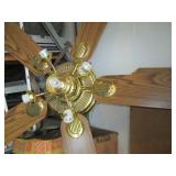 5-blade Wood and brass tone ceiling...
