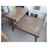 Vintage Wood End Table with metal a...