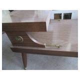 Vintage Wood End Table with metal a...