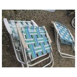 Lot of (5) webbed outdoor folding c...