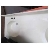 Vintage 60" double basin bathroom c...