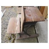 Pair of antique Cast Iron and wood ...